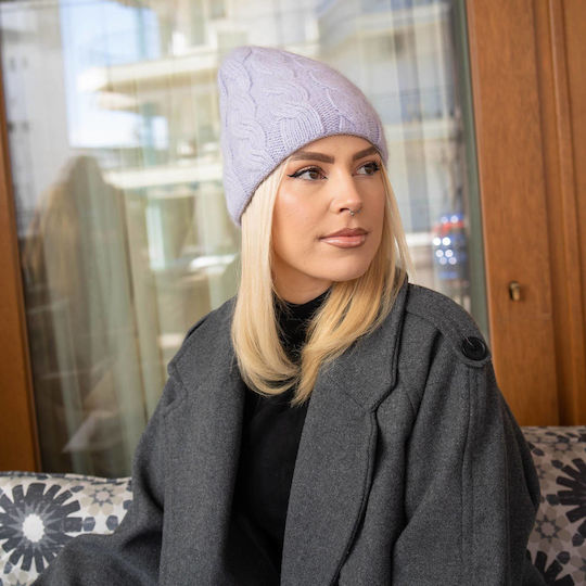 Σκουφάκι Beanie Γυναικείος Σκούφος Πλεκτός σε Μωβ χρώμα