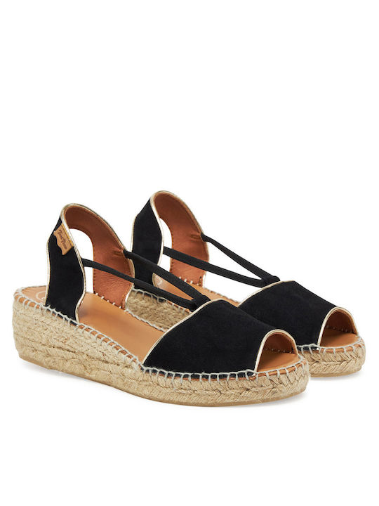 Platforme Dama Tip Espadrile Negre