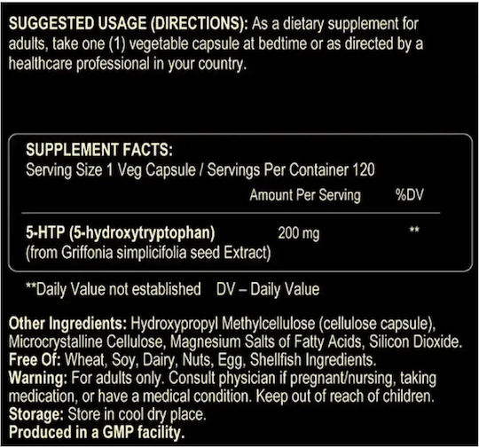 Fuel Up 5-htp 200mg 120 Herbal Capsules