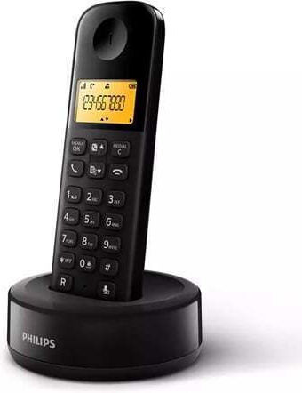 Philips DECT D1602 Ασύρματο Τηλέφωνο Μαύρο