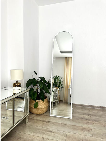 SteweHome Oglindă De Podea Arcuită Albă 160x40cm SteweHome Oglindă De Podea Arcuită Albă 160x40cm