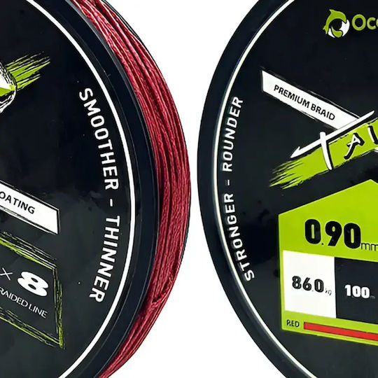 Νήμα Oceanic Team Tai Advanced X Pex8 100m Dark Red – Ισχυρό 8κλωνο Νήμα Βαριά Χρήση 0.80mm