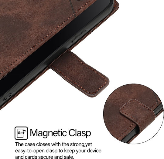 Skin Feel Embossed Wallet Piele / Silicon Maro (TCL 50 NXTPAPER 5G / TCL 50 Pro NXTPAPER 5G)