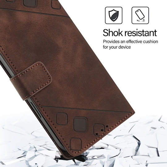Skin Feel Embossed Wallet Piele / Silicon Maro (TCL 50 NXTPAPER 5G / TCL 50 Pro NXTPAPER 5G)