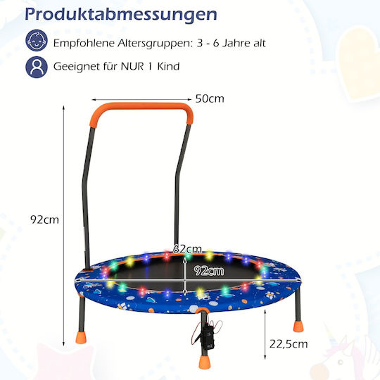Costway Trampolină pentru copii Diametru 92cm cu Mâner