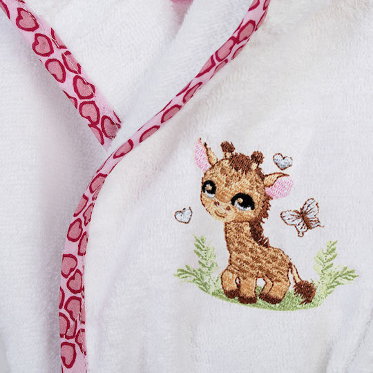 Dimcol Kids Bathrobe Giraffe White with Hood Dimcol Kids Bathrobe Giraffe White with Hood