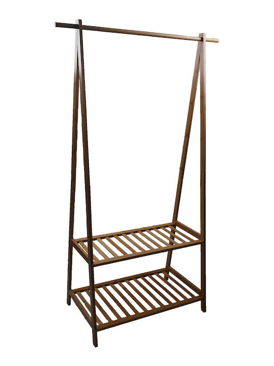 Klikareto Κρεμάστρα Δαπέδου από Μέταλλο Καφέ 90x43x152cm