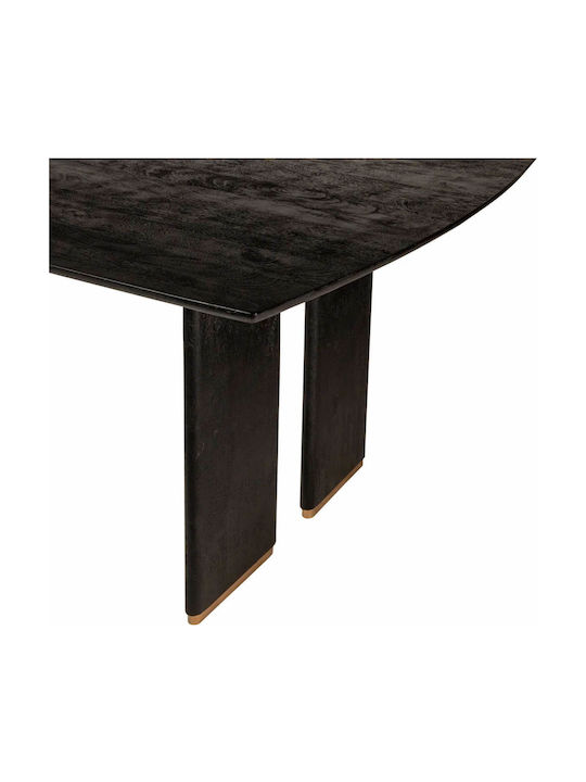 Masă Sala de mese din Lemn Masiv & Metal Negru 280x110x77buc