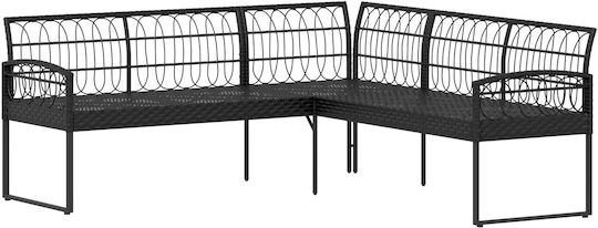 Outdoor Living Room Set 2 Pieces Black with Pillows
