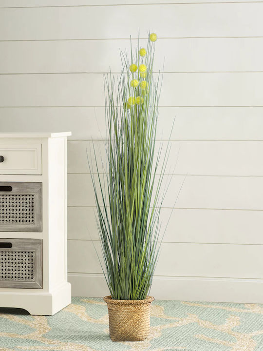 Globostar Artificial Garden Cecilia 20342 Decorative Wicker Basket Planter Flower Pot Beige Φ24cm X H24cm