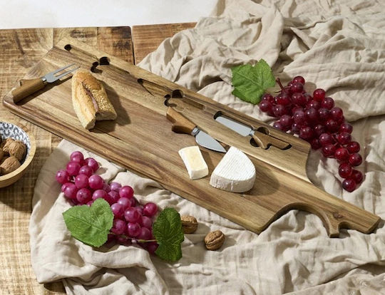 The Home Deco Factory Wooden Cheese Serving Platter 65x20x1.5cm 3pcs