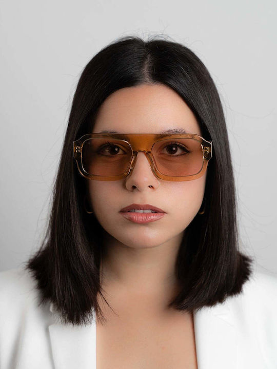 Red Raven Naomi Unisex Γυαλιά Ηλίου με Καφέ Κοκκάλινο Σκελετό και Καφέ Φακό rd-000047-CHAMPAGNE-52775372292430