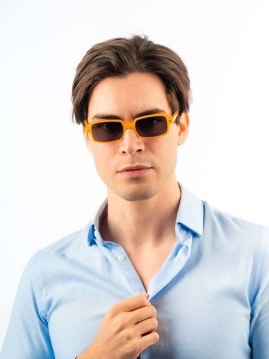 Red Raven Caldera Unisex Sunglasses with Yellow Frame and Gray Polarized Lens 46774507995470