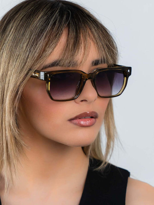 Red Raven Dante Unisex Ochelari De Soare Cu Ramă Din Plastic / Acetat Dark Champagne