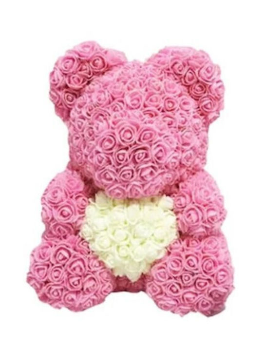 Teddy Bear Made of Artificial Roses White Mohicans Black Line Teddy Bear Made of Artificial Roses White Mohicans Black Line