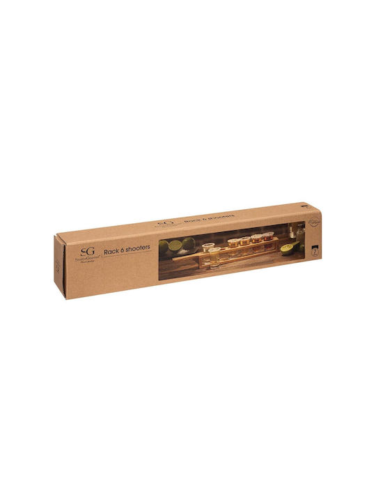 Secret de Gourmet Σετ Ποτήρια Σφηνοπότηρο / Καφέ/Freddo από Γυαλί σε Καφέ Χρώμα 24ml 7τμχ