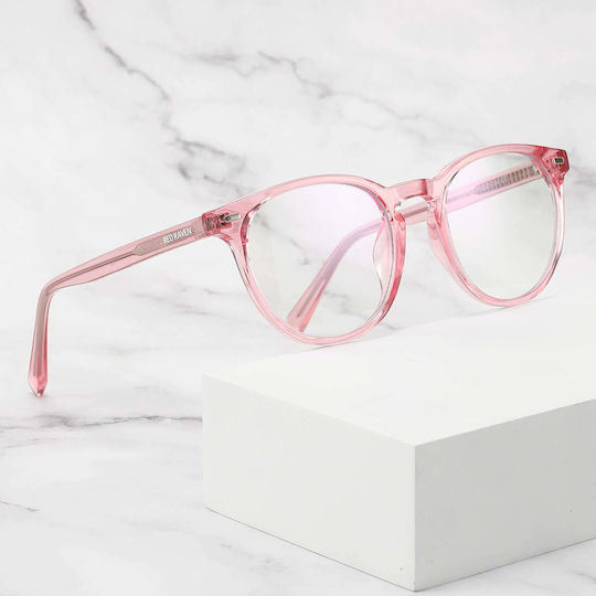 Red Raven Series Women's Acetate Blue Light Blocking Glasses Pink