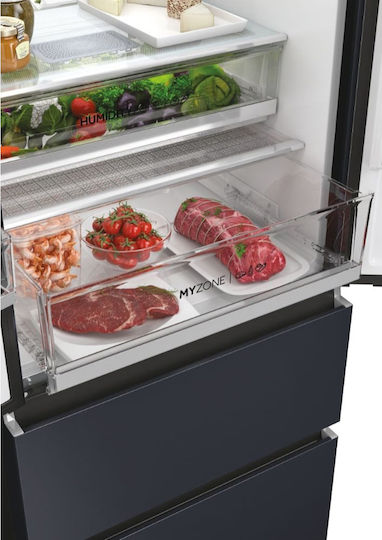 Haier Side-by-Side Kühlschrank 477Es NoFrost H200.6xB70xT67.5cm. Schwarz HFW7720ENMB