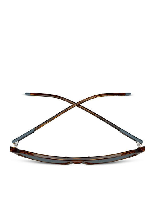 Unisex Sonnenbrillen mit Braun Horn umrandetem Rahmen und Gray Glas