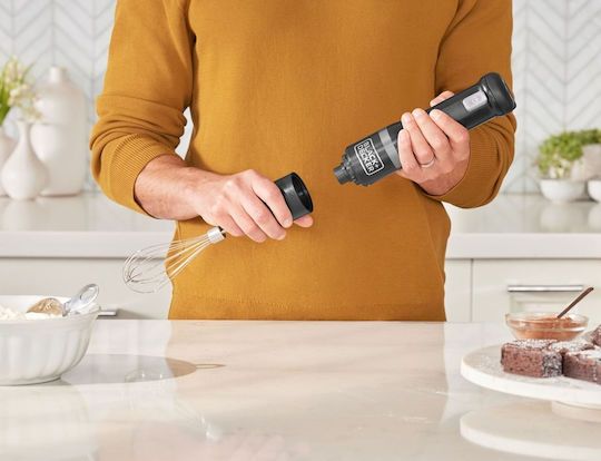 Black & Decker Ραβδομπλέντερ με Ανοξείδωτη Ράβδο Μαύρο
