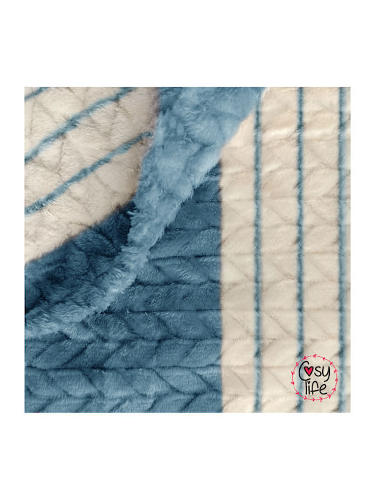 Cosy All Seasons Κουβέρτα Βελουτέ Υπέρδιπλη 220x240εκ. Γαλάζιο
