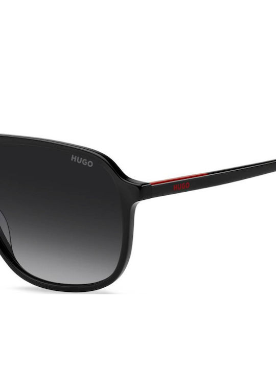 Boss Unisex Sunglasses with Black Horn-Rimmed Frame and Black Lens HG 1398/S 807/9O