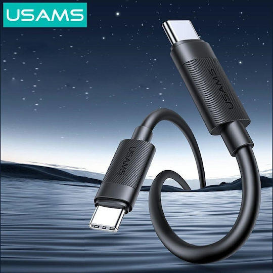 Usams USB 2.0 Cable USB-C male - USB-C 60W PD Μαύρο 1m SJ780USB01