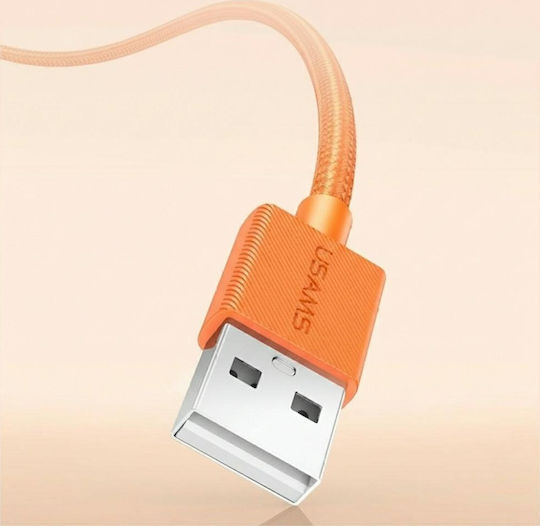 Usams USB 2.0 Cable USB-C male - USB-A 18W Orange 1.2m (SJ772USB02)