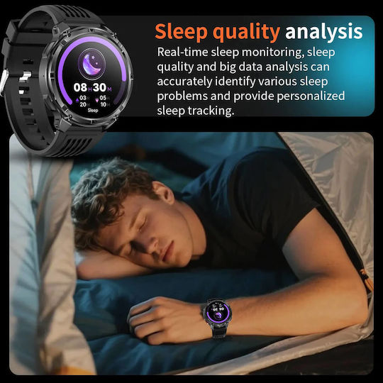 Microwear HT33 Smartwatch with Heart Rate Monitor (Blue Silicone)