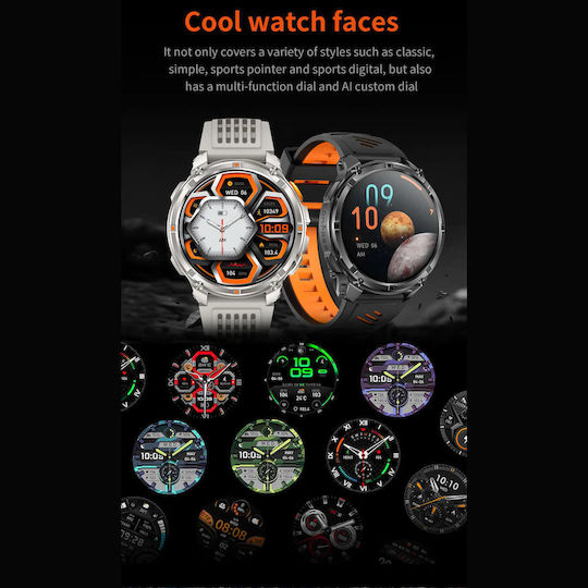 Microwear HT33 Smartwatch with Heart Rate Monitor (Blue Silicone)