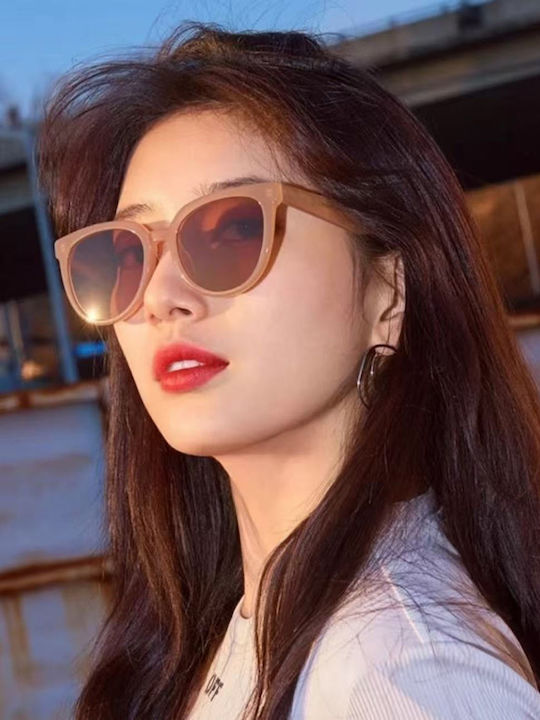 King Unisex Sunglasses with Beige Frame and Brown Polarized Lens SUNKI345-SN016