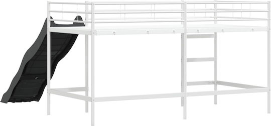 Pat pentru Copii Cușeta Single Alb pentru Saltea 85x205cm