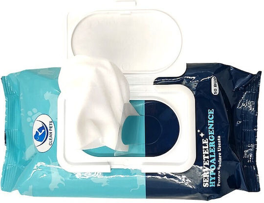 Clean Pets Хипоалергенни Мокри Кърпички За Кучета Котки 50 Броя