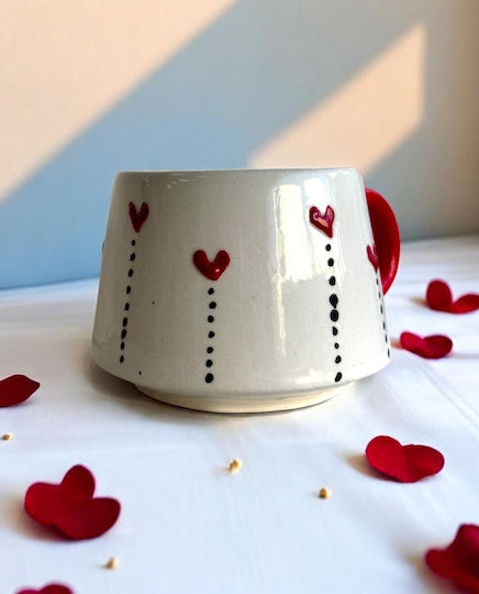 Little Hearts Mug Ceramic Red