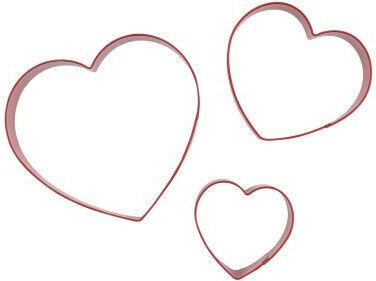 Set 3 Keksausstecher Herzformen Valentinstag PME