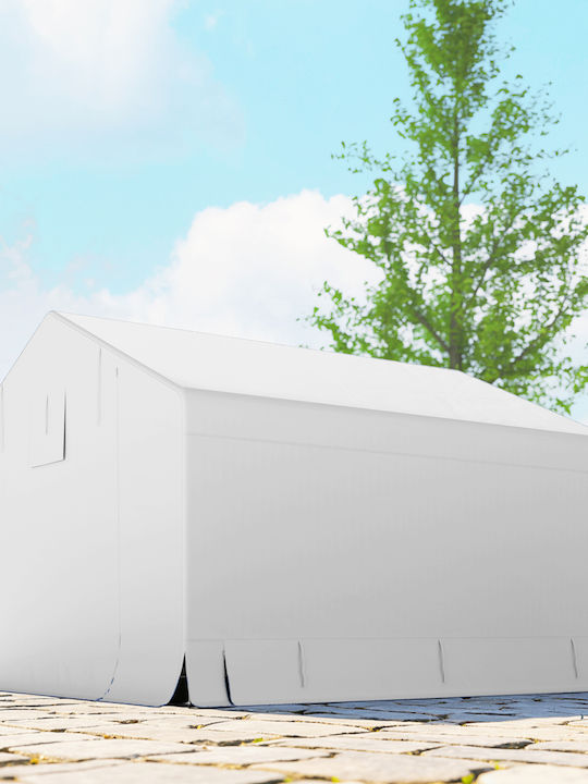 Outsunny Gazebo Garten Weiß 3x3m