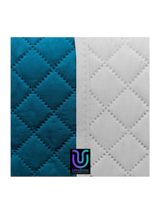 Go Smart Home Κουβερλί Υπέρδιπλο Πετρόλ-λευκό 220x250cm