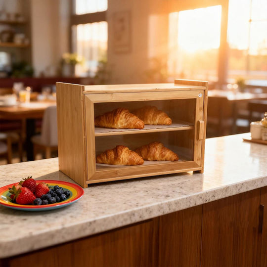Relaxdays Bread Box made of Bamboo Brown 31x40x17.5cm