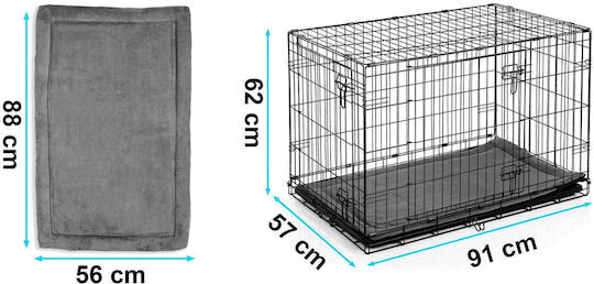 Pethaus Cușcă De Sârmă Pentru Câini Medium Gri 91x57x62cm