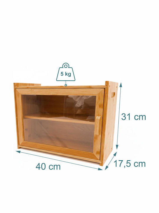 Relaxdays Brotkasten aus Bambus Braun 31x40x17.5cm