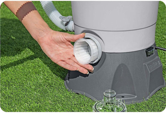 Bestway Poolwasserpumpe Filter Einphasig mit Maximale Versorgung 3596 lt/h + 25kg Sand