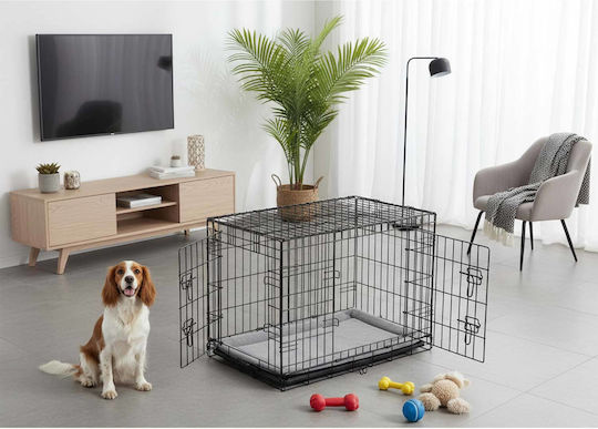 Pethaus Cușcă De Sârmă Pentru Câini Medium Gri 91x57x62cm
