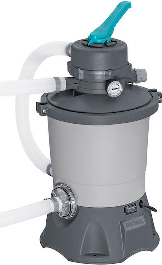 Bestway Poolwasserpumpe Filter Einphasig mit Maximale Versorgung 3596 lt/h + 25kg Sand