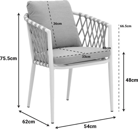 Sessel Ανθρακί-φυσικό-γκρι 57x60x78cm Sessel Ανθρακί-φυσικό-γκρι 57x60x78cm