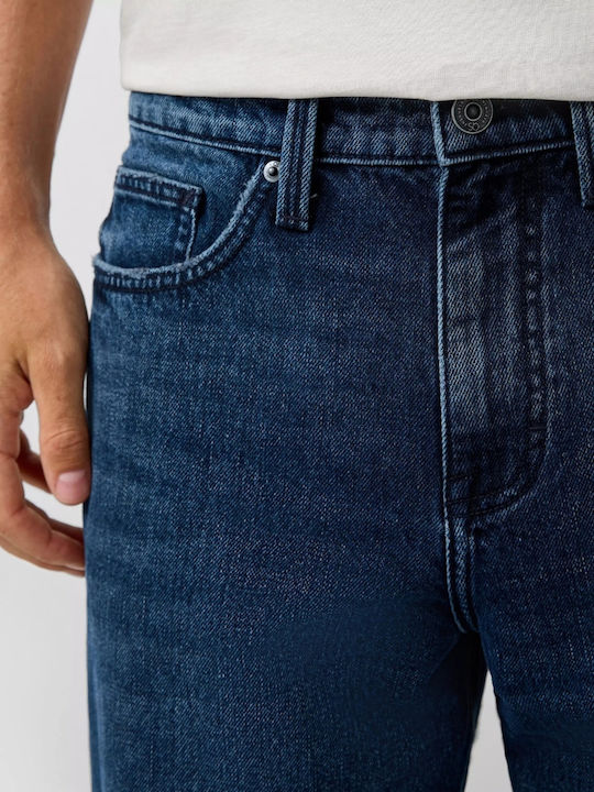 Ανδρικό Παντελόνι Τζιν με Regular Straight Εφαρμογή Dark Navy