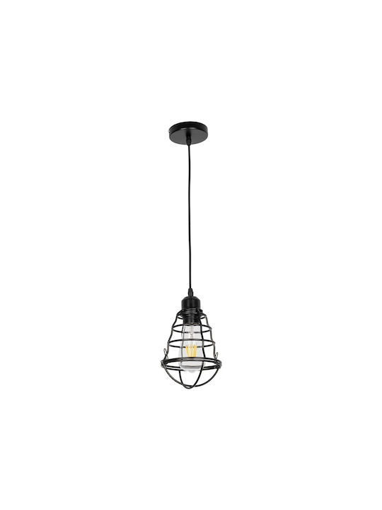 GloboStar Aldo Pendant Light Black with Socket E27 15x15x24cm