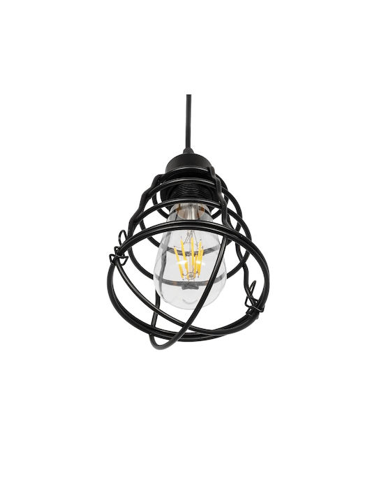 GloboStar Aldo Pendant Light Black with Socket E27 15x15x24cm