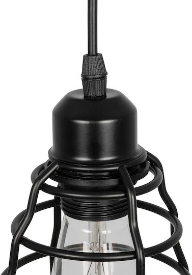 GloboStar Aldo Pendant Light Black with Socket E27 15x15x24cm