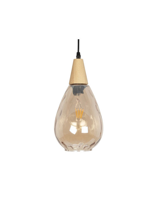 GloboStar Noah Pendant Light Honey with Socket E27 16x16x32cm