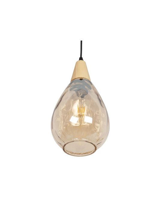 GloboStar Noah Pendant Light Honey with Socket E27 16x16x32cm